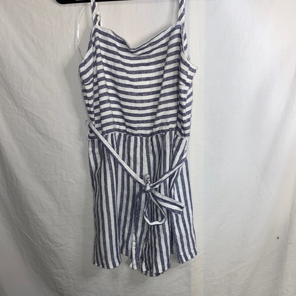C&C California Pants - 100% Linen C & C California Blue and White Striped Romper! Size 10